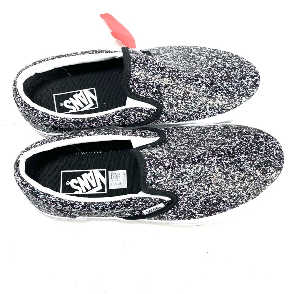 Vans Classic Slip On Sneakers Women’s Black/Purple Glitter Party Size 7 - Picture 9 of 12